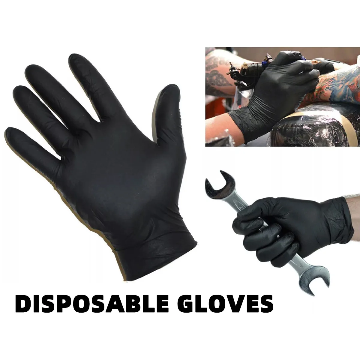 Black Disposable Multipurpose Gloves Medical Cleaning A masterpiece of culinary arts and science that adheres to the skin