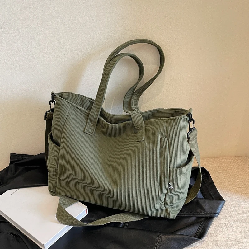 Corduroy Tote Bag Front View