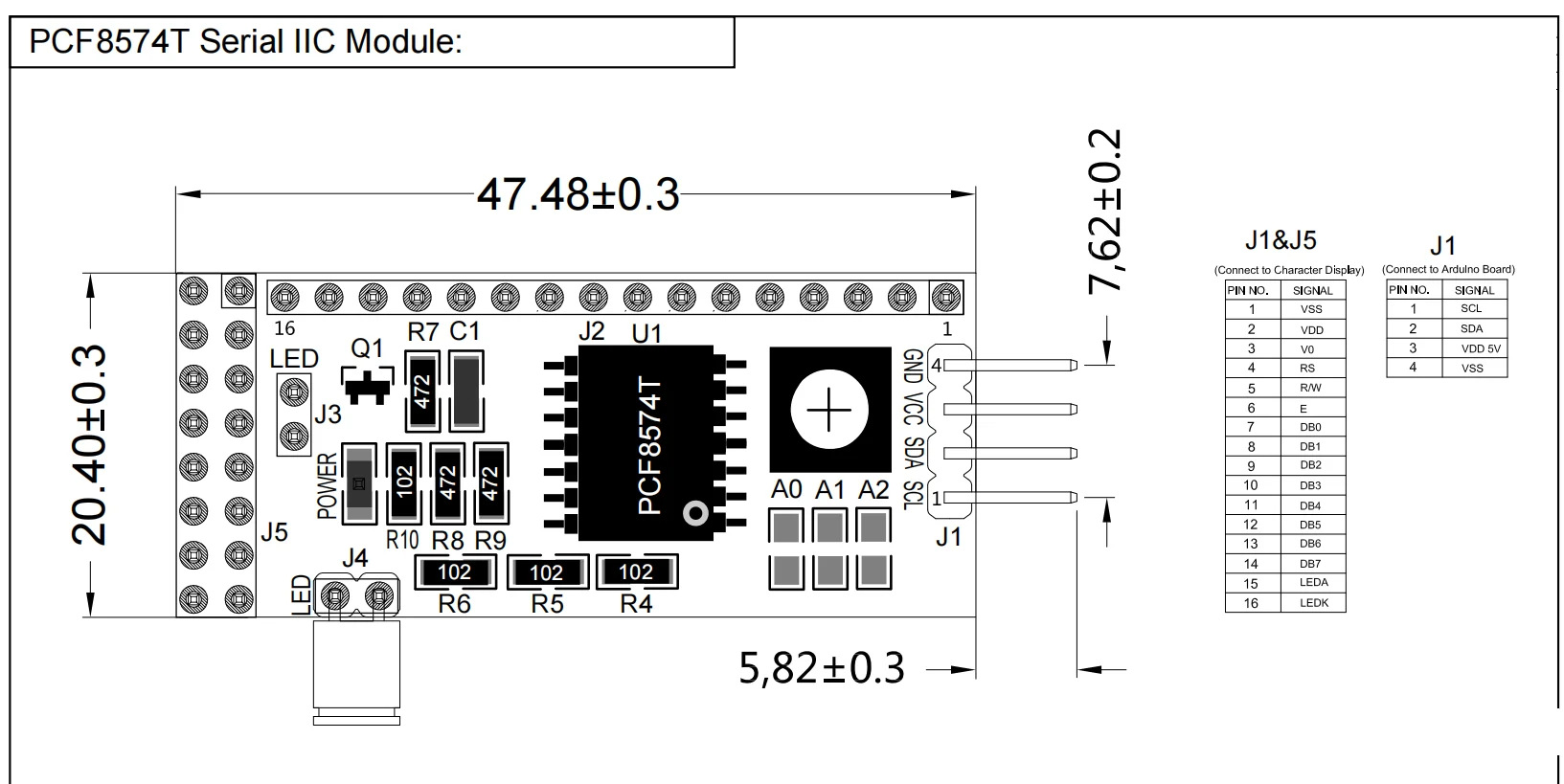 Serial IIC / I2C / TWI Convert Board Module for 0802 2002 4002 2402 double pin Character LCD Module Display