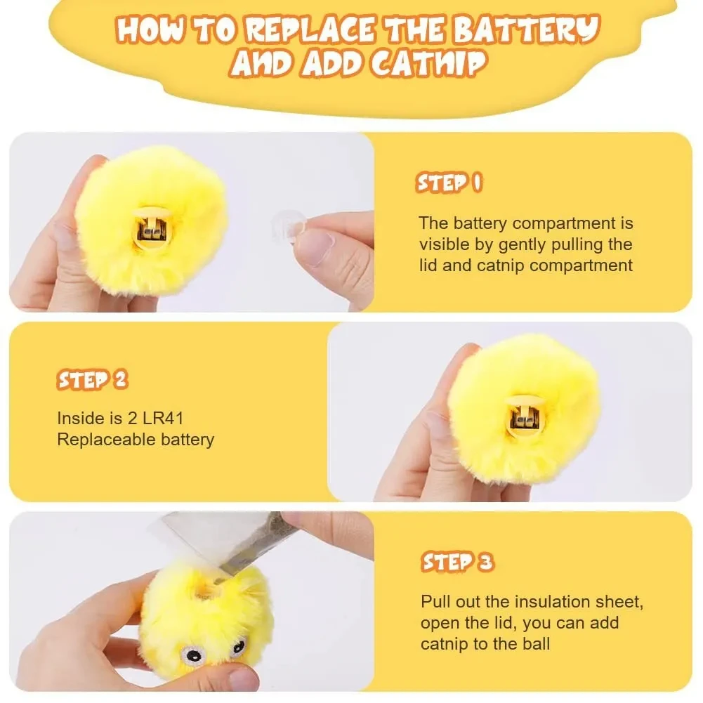 Plush Toys Automatic Cat Toy Random Barking Sounds Interactive Ball Boredom Relief Exercise Electric Pet Teaser Gift