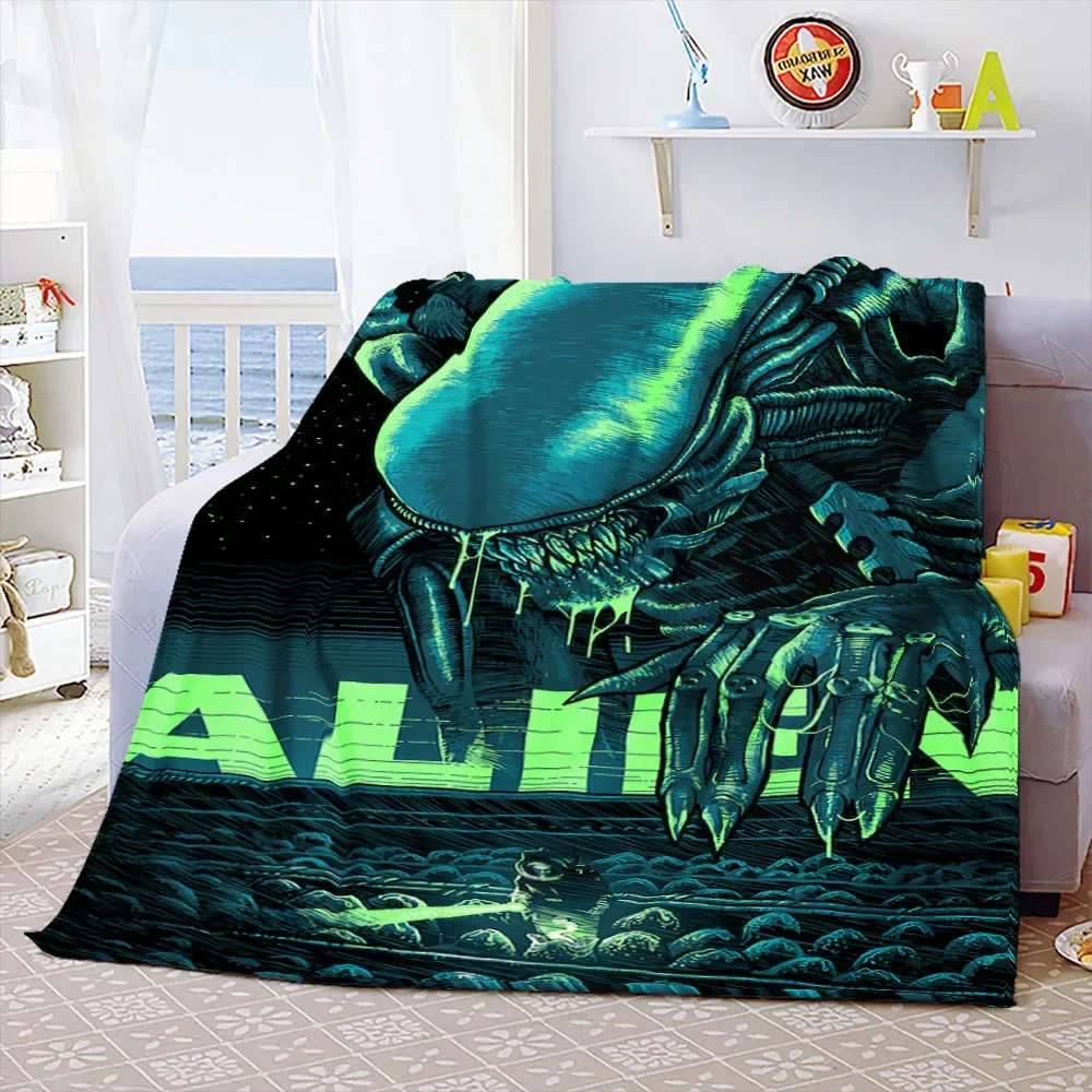 Aliens Movie Soft Throw Blanket Space Monster Printed Bedspread Sofa Couch Covers Travel Camping Blanket Children Adult Gift 2