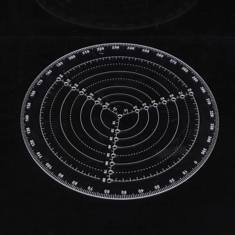 〔CC55〕20CM/7.87IN Round Center Clear Plastic Finder Lathe Work Compass Circle Gauge Processing Tools For Wood Turning Drawing