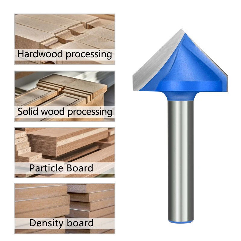 XCAN Wood Router Bit V Shape Engraving End Mill 8mm Shank 90 Degrees 22 ...
