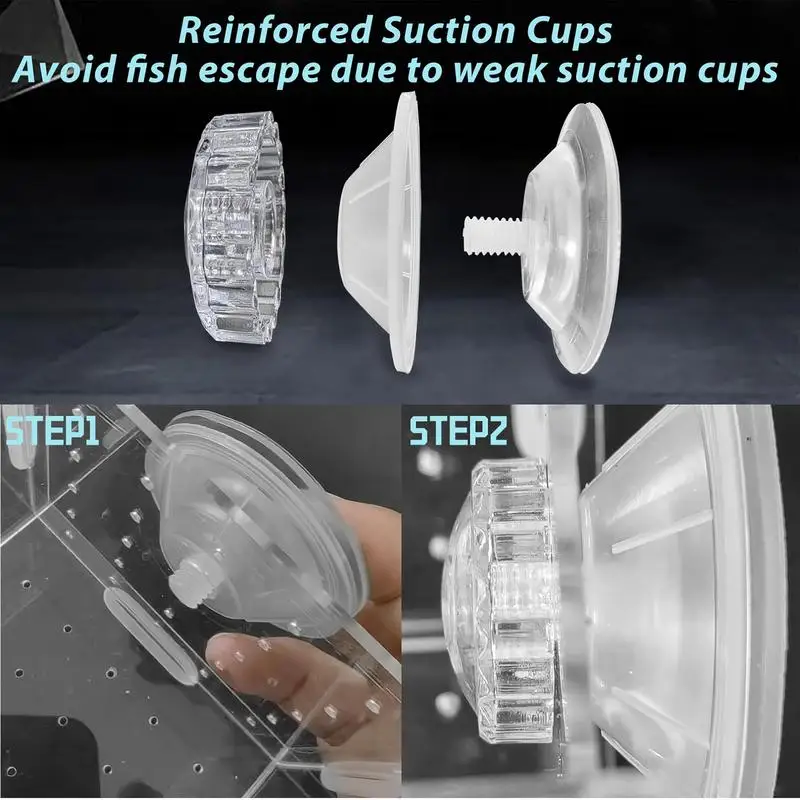 Fish Breeder Box Aquarium Acrylic Clear Breeder Box Hook Multifunctional Non Slip Aquarium Incubator Suction Cup