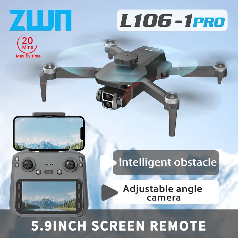 Drone L106-1PRO avec GPS, Caméra 4K, Moteur Brushless, 3000m