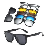 6 In 1 Custom Men Women Polarization Optical Magnetic Sunglasses Magnet Clip On Sunglasses Polarization Clip On SunGlasses Frame 1