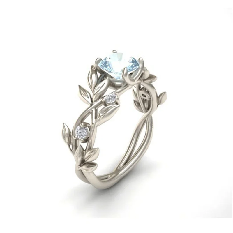 Olive Leaves Rings For Women Princess Diamant Cubic Zirconia Engagement Ring Creative Fashion Jewelry Anillos Mujer CC2003 wedding rings finger rings womens ring jewelry rings ring jewelry cubic zircon ring