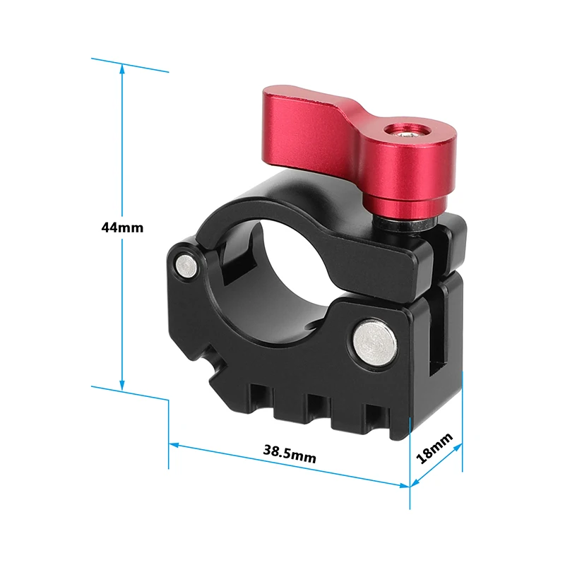 HDRIG 19mm Rod Clamp with Anti-Twist 3/8"-16 and 1/4"-20 Female Mounts For Photography Accessories
