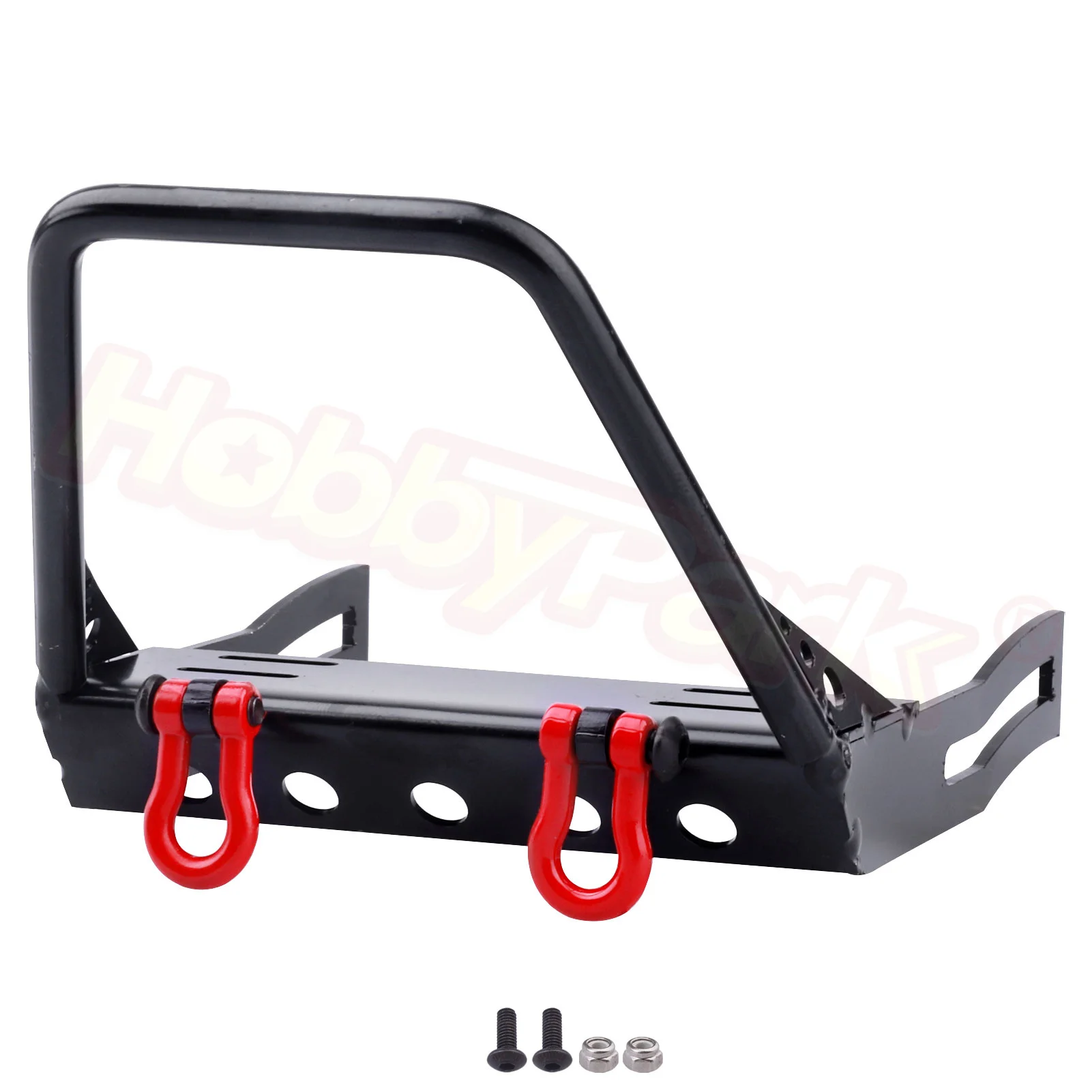 

HobbyPark Metal RC Crawler Front Bumper with Winch Mount Shackles for Axial SCX10 SCX10 II Redcat Gen7 Gen 8 Upgrades (Type A)