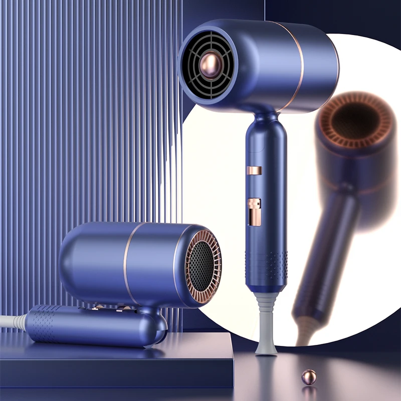 Hair Dryer with Diffuser Ionic Blow Dryer Professional Portable Hair Dryers Accessories for Women Curly Purple Home Appliance