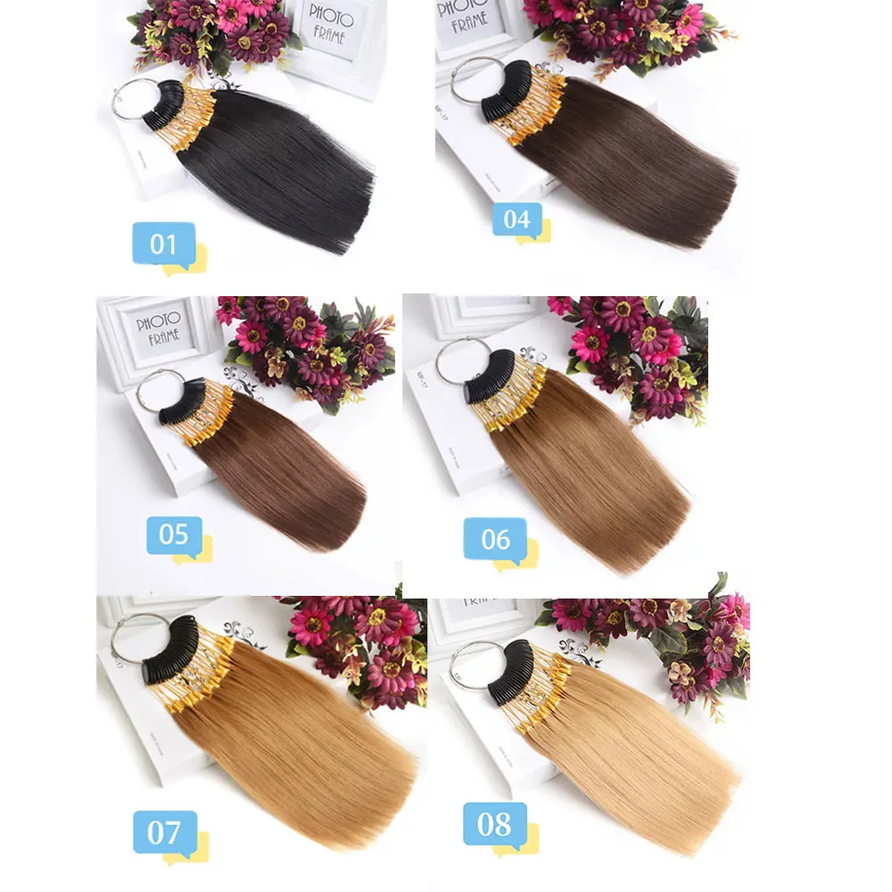 Hair color chart professional 30pcs 20cm Human Hair Color Rings hair color chart samples with numbers Extensions Tools