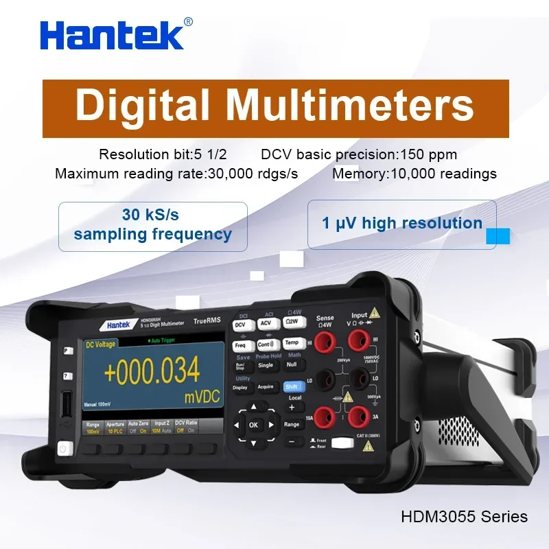 Digital Multimeter Digital Tester hantek HDM3055 5 1/2 digital multimeter current range 10A 1 &mu; V high resolution; 30 kS/s high-speed acquisition USB/232/485 PC