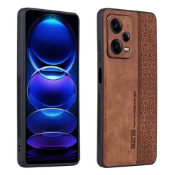 Luxury Leather Business Elite Shockproof Cell Phone Case - Redmi Note12 ProPlus (Brown)