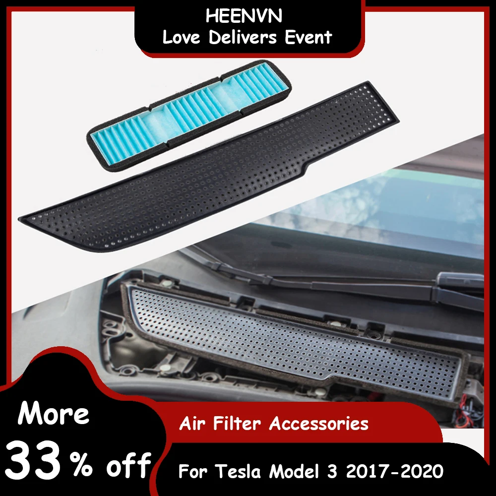 Heenvn-garniture de ventilation de ventilation de voiture pour Tesla Model 3,  accessoires de filtre à Air, Protection Anti-blocage d'admission trois -  AliExpress