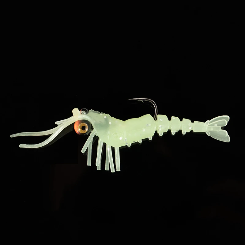 1PCS Lead block sink Shrimp Lures Sea Fishing with Luminous Prawns Soft Bait  Perch 7g 8.5g 10.5g 17.5g 21g Sea Bass Shrimp Bait
