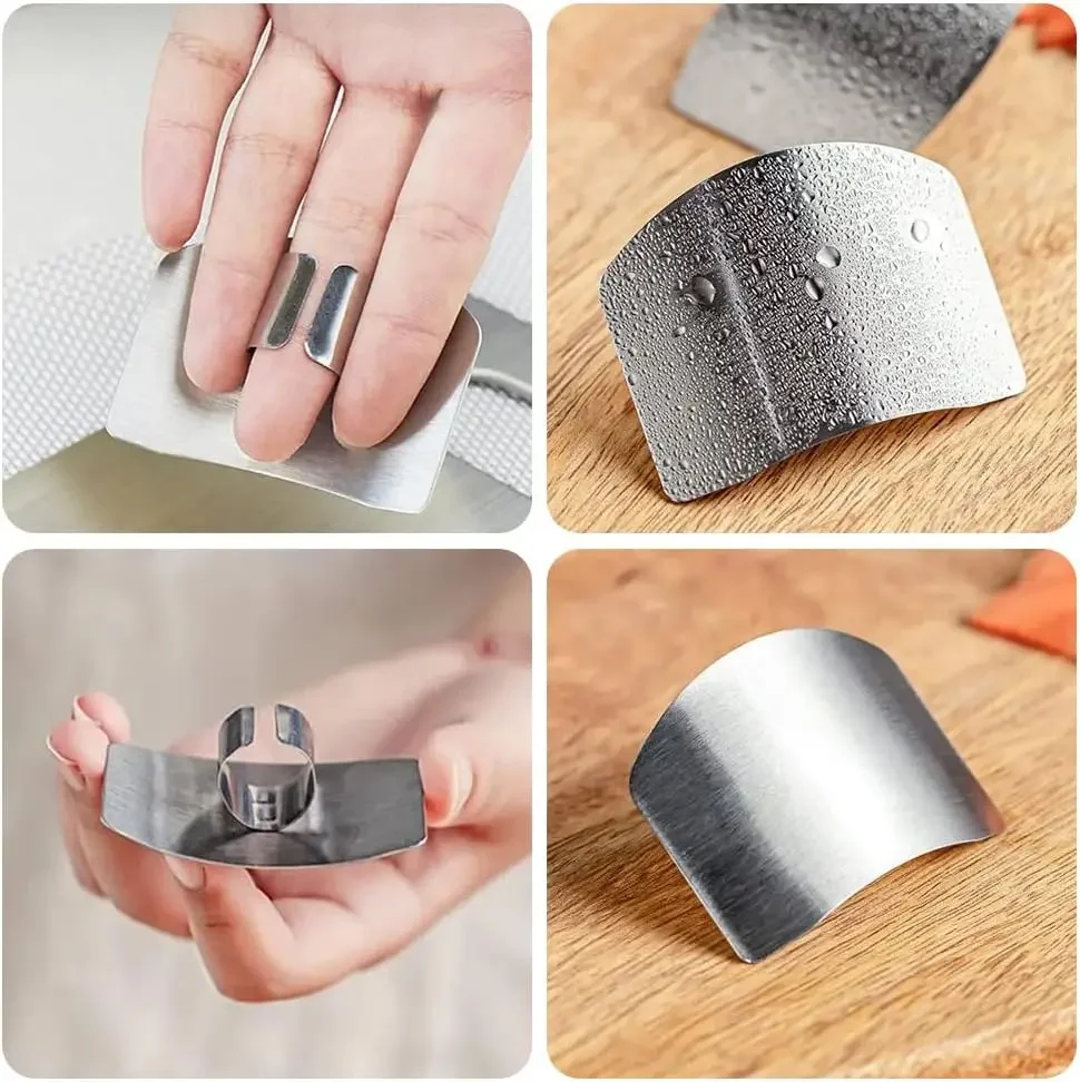 Stainless Steel Finger Guard Cutting Shiel 3/1pcs Adjustable Vegetable Cutting Thumb Guard Finger Protector Tools Kitchen Gadget Finger Protector Finger Guard