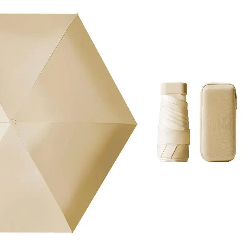 Compact UV Protection Travel Umbrella - Mini Pocket-Sized, Rainproof & Sun Shield 5-Fold Parasol