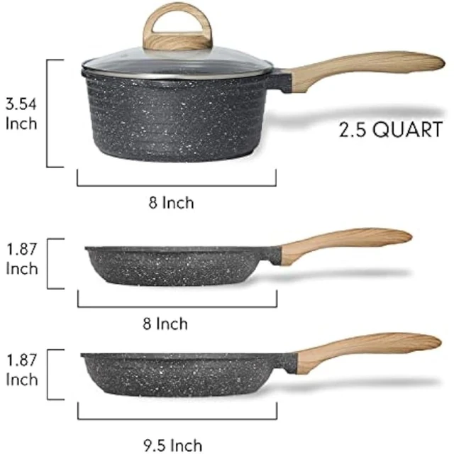 Granitestone Nonstick 10 Round Fry Pan, Ultra Durable Coating with Brushed Exterior Silver