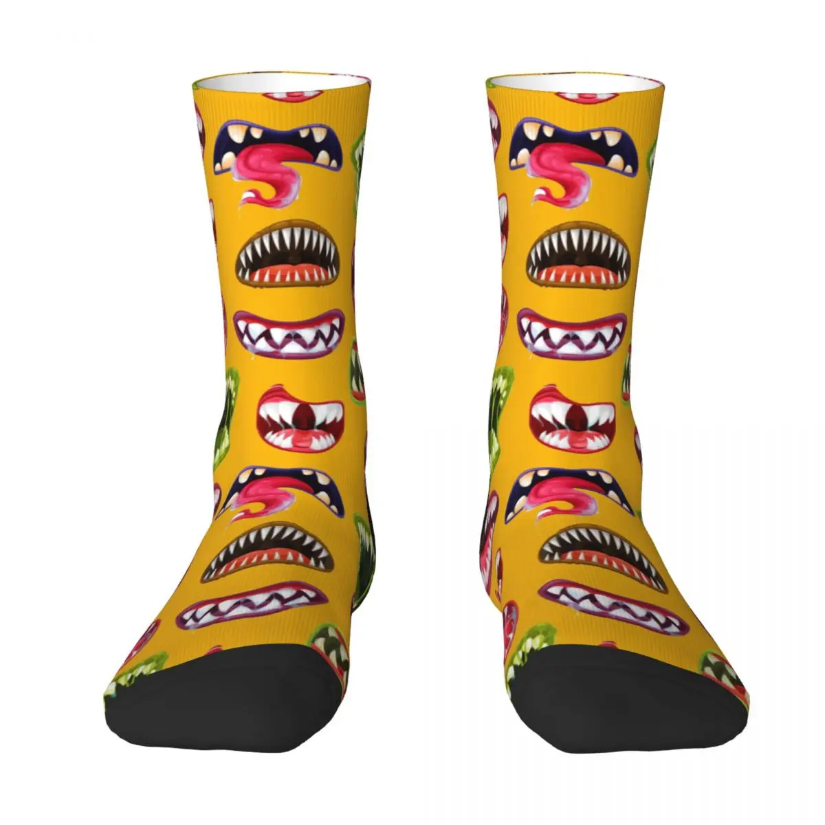 

Scary Monster Mouths With Teeth Adult Socks Men's Compression Socks Unisex Band Harajuku Seamless Printed Funny Crew Sock
