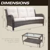 Furniture Set 2Piece Wicker Outdoor Furniture Conversational Sets with 3-Seat Sofa,Patio Rattan Coffee Table Patio Rattan Wicker 2