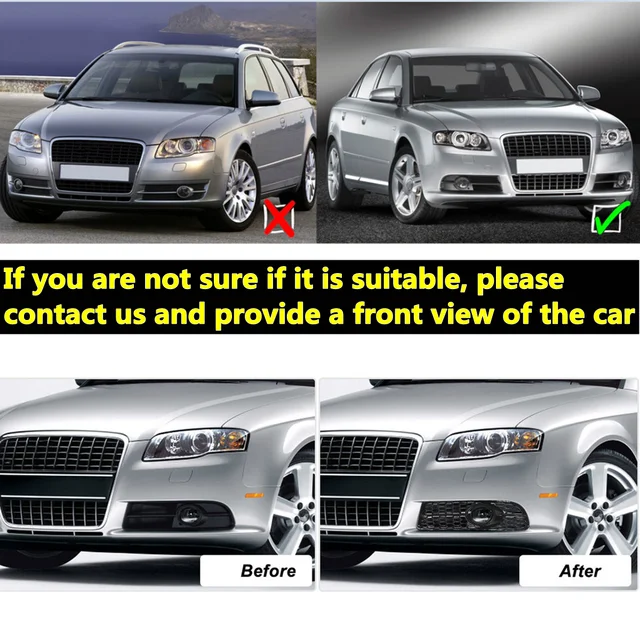 A-Udi用 A4 B7 S4 A4 S-Line 2005-2008用 フォグランプグリル