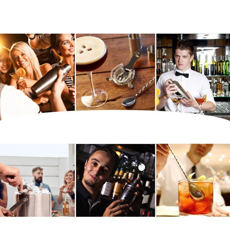 750ml Mixology Bartender Kit Bar Tool Set Stand Home Bartending Kit Martini Cocktail Shaker Set Barware Tool