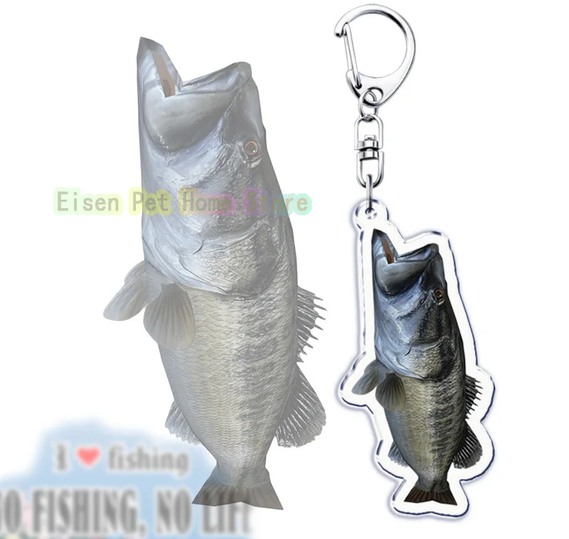 thumbnail image 1 of Llavero con forma de hombre pescador de lubina, accesorio para bolso, colgante, llavero de pescador, océano, joyería, regalos para fanáticos, peces, 1 of 5