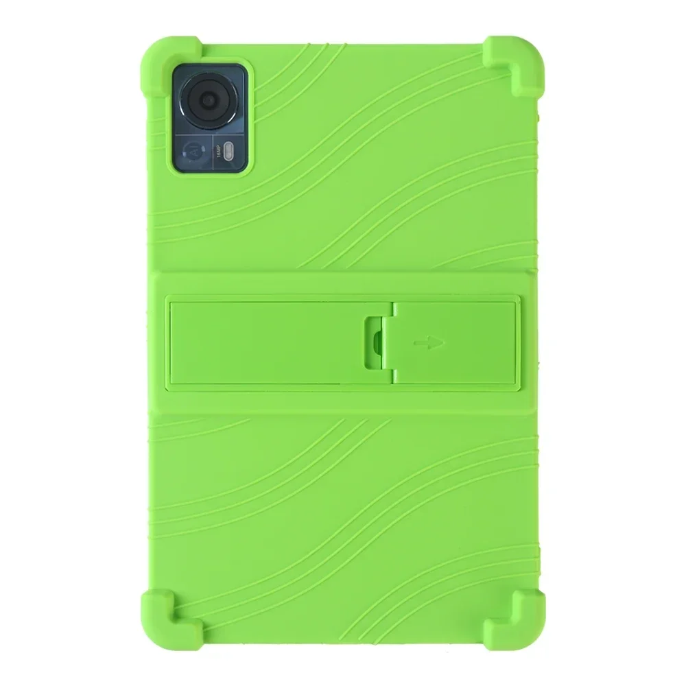 Enhanced Shockproof Tablet Case with Adjustable Stand and Precise Cutouts - 11 Inch, Soft Silicone
