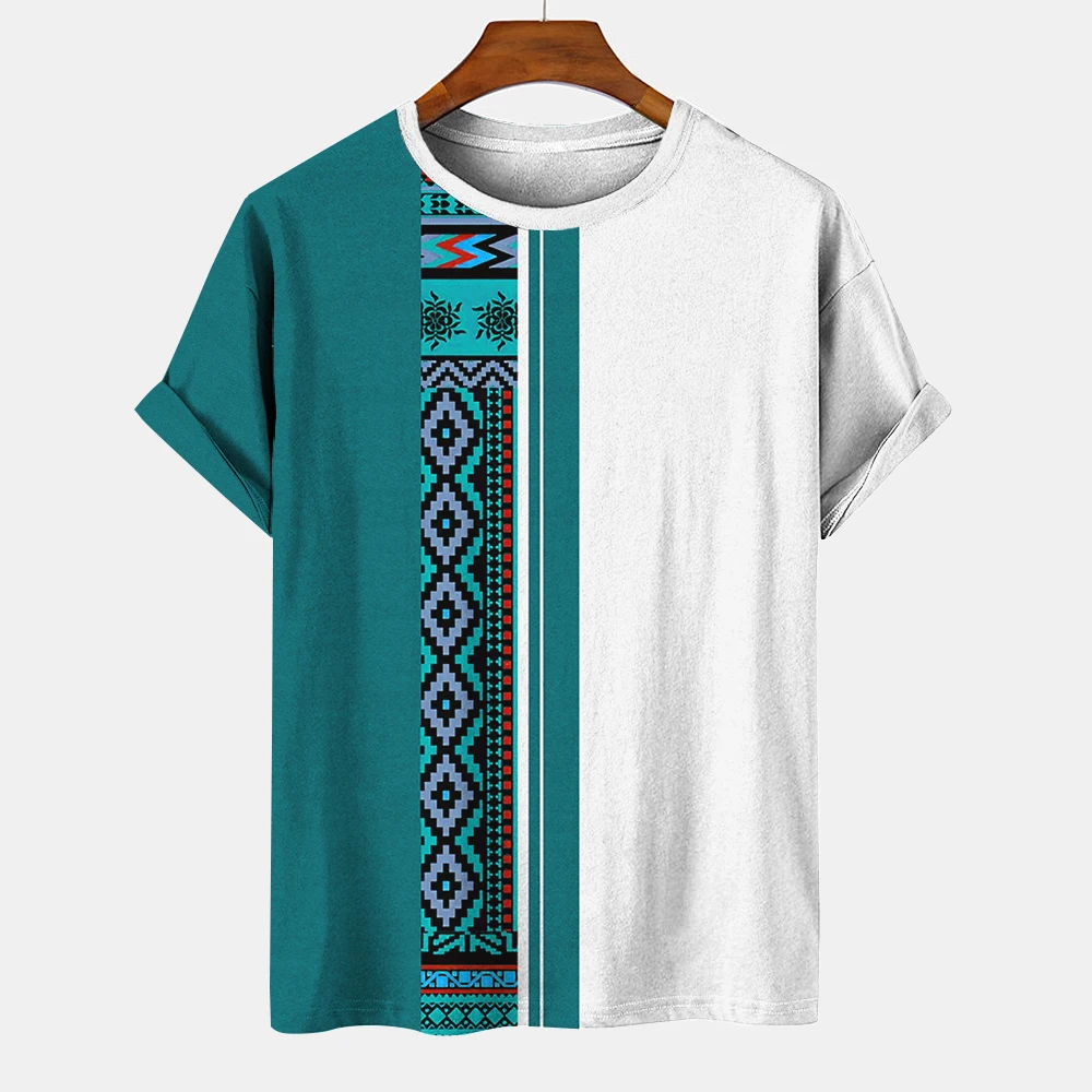 Geometric Stripe Pattern Summer Printed High-quality Men's