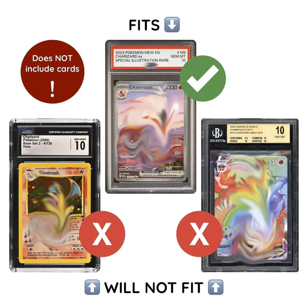 PSA Trading Card Soft Silicone Frame Shock Absorption Tight Fit 35PT Protective Case Matte Silicone Rating Cards Holder