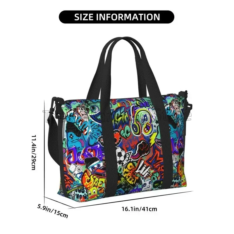 Cool Graffiti American Comic Book Collection Pop Art Travel Duffel Bags Foldable Weekender Overnight Carry on Bags Sport Gym Bag