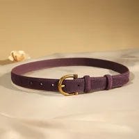 Ceinture en daim de luxe pour femmes ceinture en cuir élégante boucle ardillon en or ceinture de marque en cuir de vache accessoires pour vêtements ceinture pour femmes 4