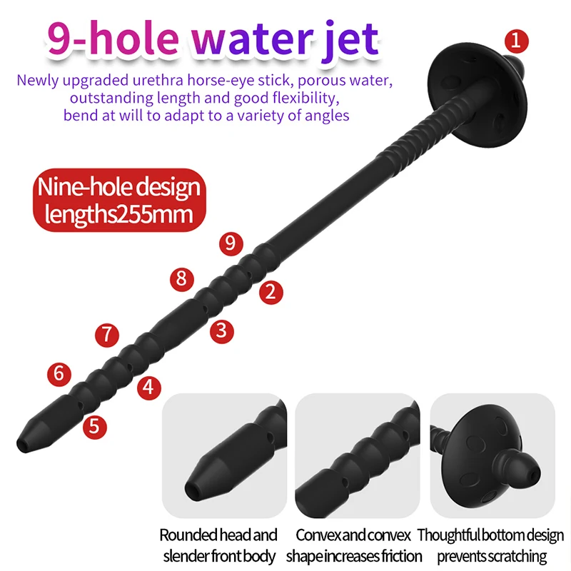 Curved Urethral Insert Penis Plug Syringe Injection Silicone Urethtra Urethra Dilator Sounds Beads Long Uretre Sounding Catheter silicone urethral dilator urethral dilator
