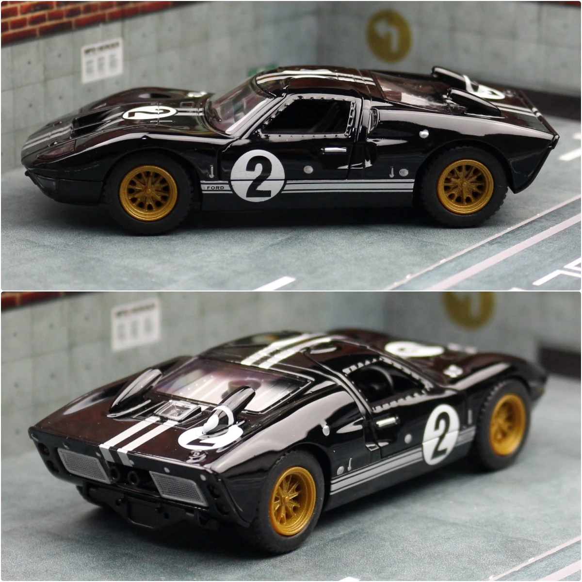 KiNSMART Toy Car Model 1/32 1966 Ford GT40 MKII Racing Rally Alloy Diecast Miniature Vehicle Collection Gift For Children Boy 4