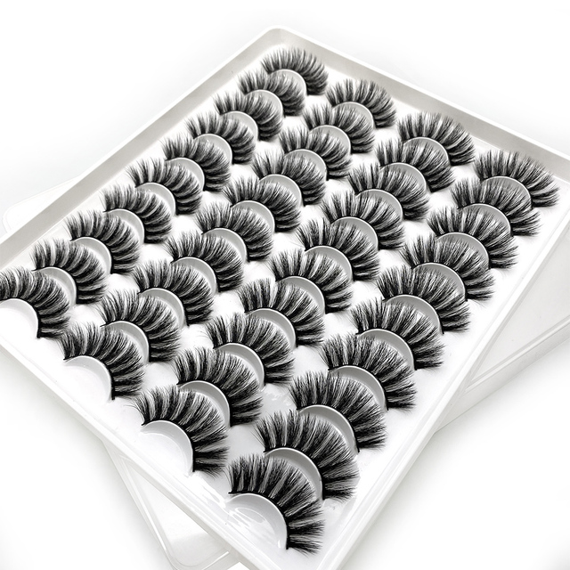 5/8/10/20 Pairs 3D Mink Lashes Natural False Eyelashes Dramatic Fluffy Soft Wispy Volume Cross Reusable Fake Eyelash  MaKeup