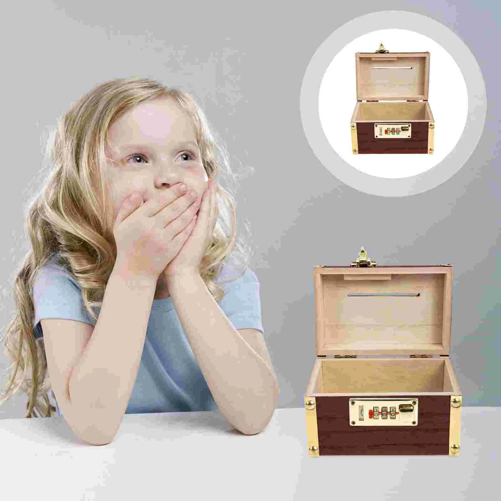 

Supvox Wooden Treasure Chest Vintage Decorative Box for Coins, Money, Jewelry and More