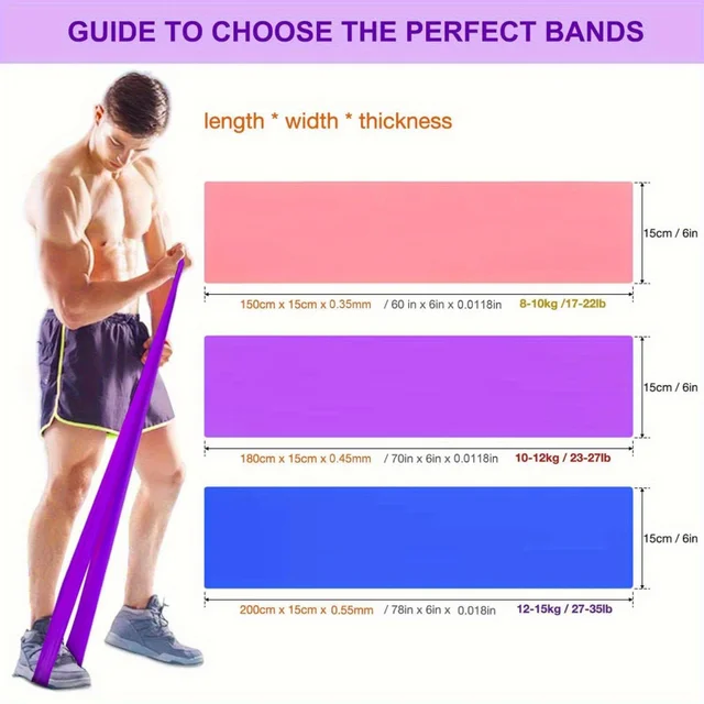 3pcs set High Intensity Resistance Bands Exercise Straps Elastic Band for Women'S or Men'S Sports Yoga Pilates Strength Training 2