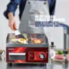 Electric Griddle, Non-Stick Flat Top Grill Commercial Electric Countertop Griddles Stainless Steel Adjustable Temperature Contro 4