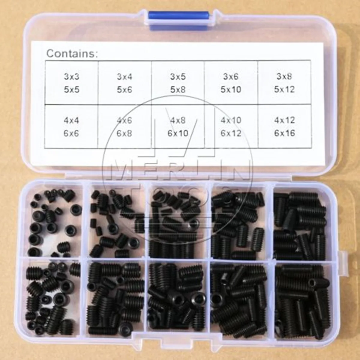 

200Pcs M3 M4 M5 M6 Set Allen Head Hex Socket Screws Bolts Assortment Kit