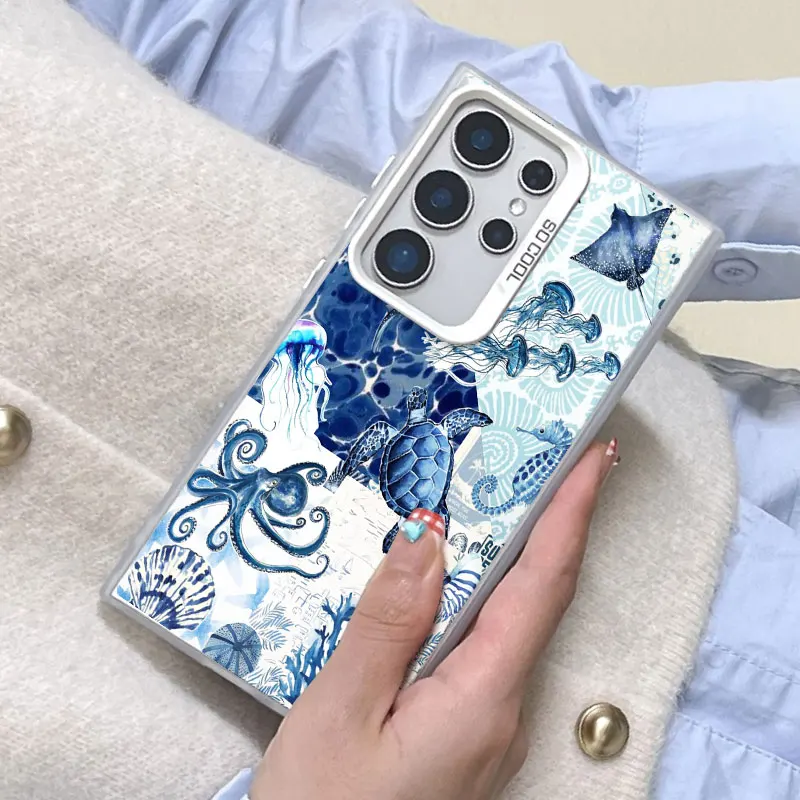 Colorful Sea Turtle Laser Protective Phone Case Cover