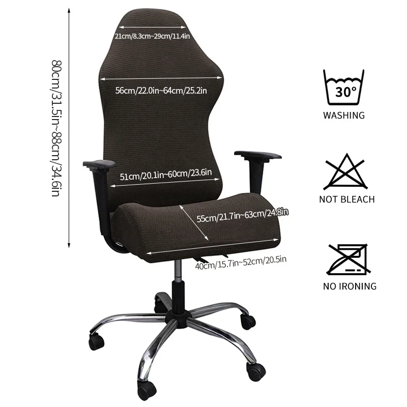 Polar Fleece Computer Chair Cover Elastic Armchair Seat Case for Office  Racing Gaming Swivel Chairs Slipcove Funda Silla Gamer