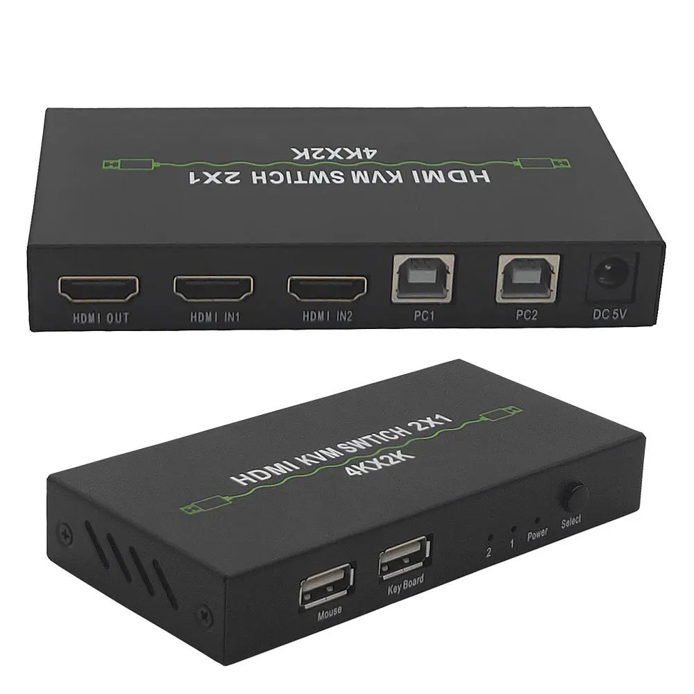 

HDMI-переключатель KVM с USB мышью и клавиатурой горячие клавиши автоматический переключатель HD поставляется с переключателем 2 порта
