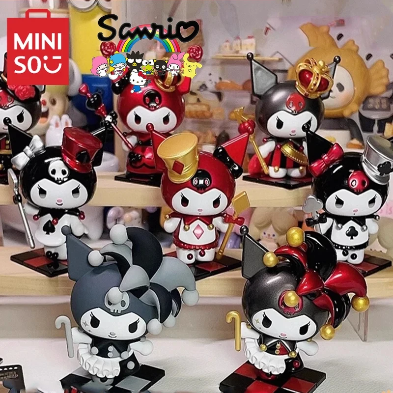 

Genuine MINISO Sanrio Blind Box Kuromi Poker Kingdom Ornaments Decorative Mystery Surprise Cartoon Doll Children's Toys Gifts