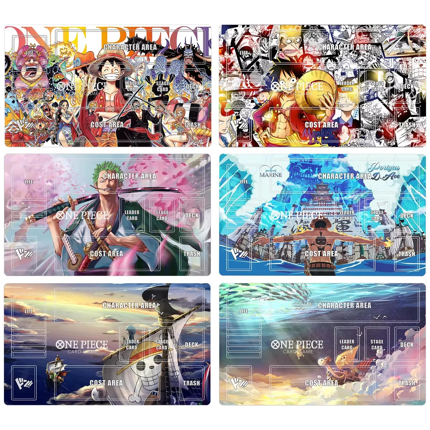 60*35*0.3Cm Diy One Piece Luffy Ace Zoro Dedicated Game Card Mat OPCG Battle Game Anime Lock The Edge Table Mat Gift Toys
