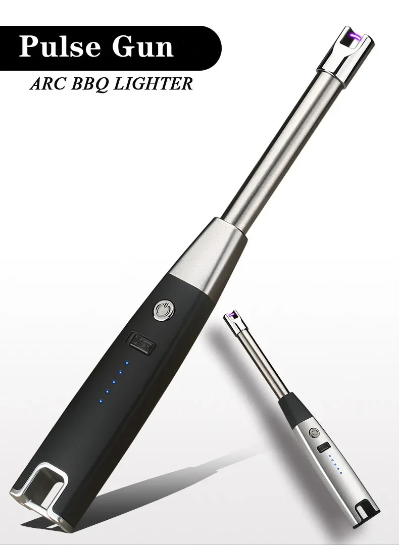 Description Picture 2 of itemMetal Hook Electric Arc USB Lighter Windproof Scented Candle Kitchen Gas Stove Tool Power Display Pulse Flameless Ignition Gun