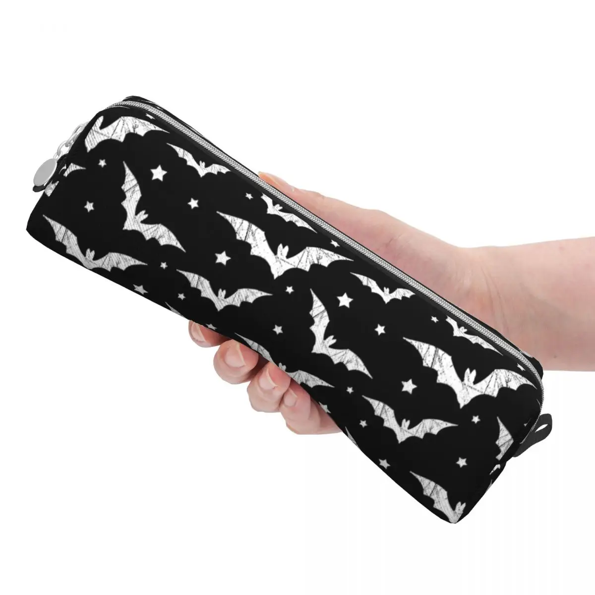 Cute Bat Halloween Gothic Pencil Cases Pencilcases Pen Box for Girls Boys Large Storage Bag School Supplies Gifts Stationery