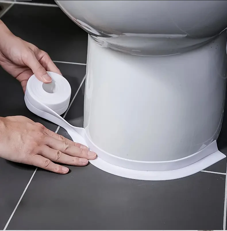 Description Picture 3 of item3.2M Self-adhesive Sealing Tape PVC Oil-Proof Kitchen Sink Edge Caulk Tape Waterproof Bathroom Toilet Corner Wall Sticker