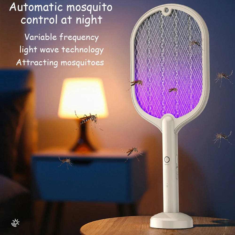 USB 충전식 휴대용 가정용 벽걸이 방충등, 모기 살충, 자외선, 전기 플라이 스와터, 2 in 1