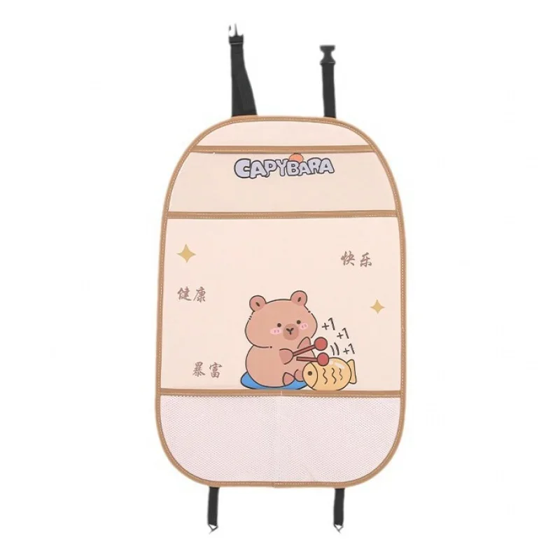 Car Seat Back Anti-Kick Pad Cartoon Cute Creative Leather Car Anti-Dirty Anti-Kick Pad Interior Supplies