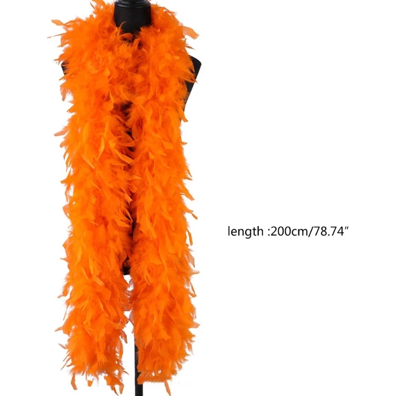 Feather Boa Plush Feather Trim Stripe Shawl for Wedding Dress Clothes Decors 5